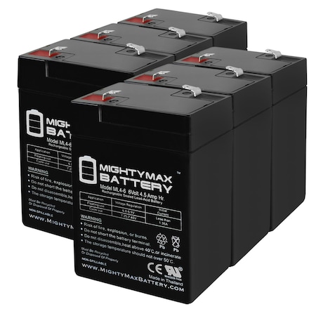 6V 4.5AH SLA Battery Replacement For Astralite EU-MR-3R - 6 Pack